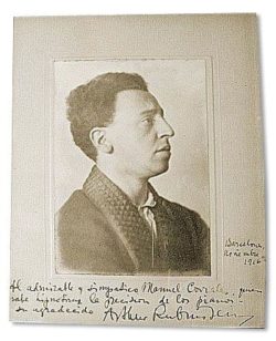 Dedicatoria de Arthur Rubinstein