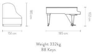 Imagen del contorno piano de cola BÖSENDORFER Grand 185 VC