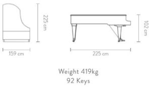 Imagen del contorno piano de cola BÖSENDORFER Grand 225