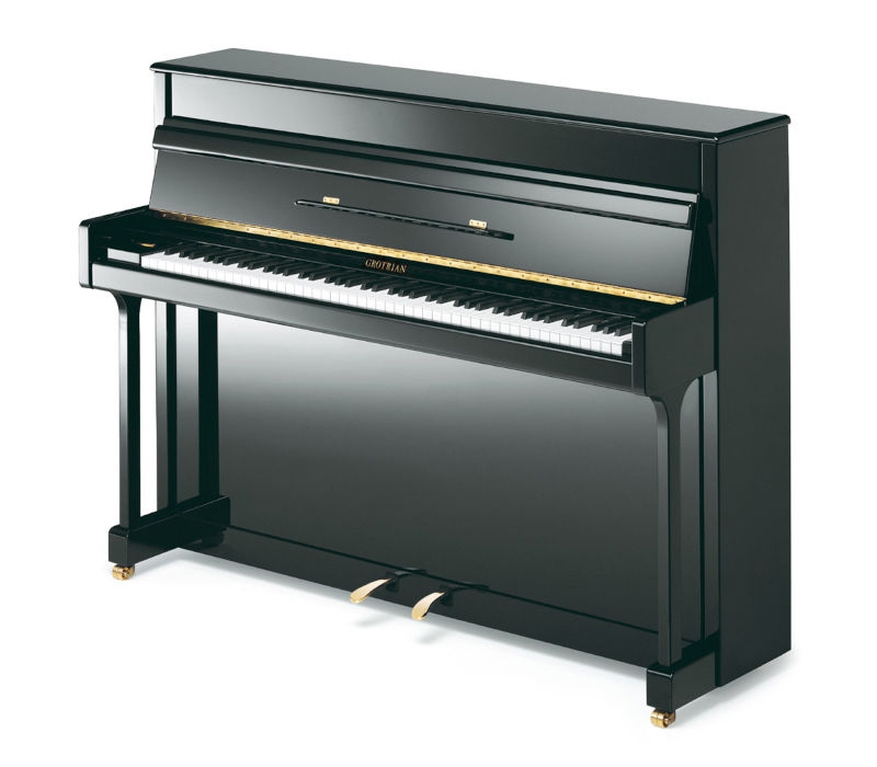 Piano vertical GROTRIAN G-113 negro pulido