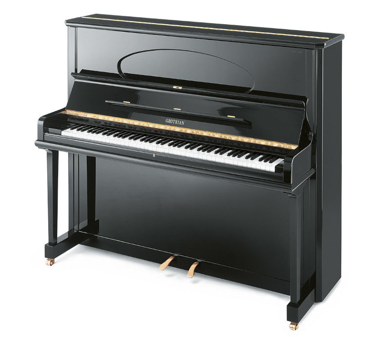 Piano vertical GROTRIAN G-132 negro pulido