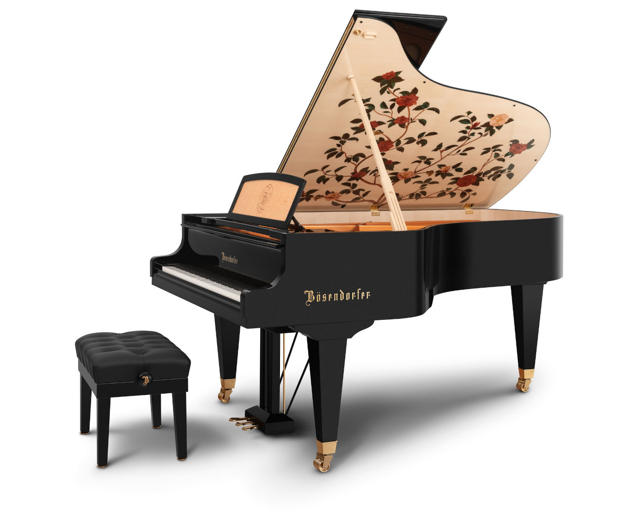 Piano de coleccionista BÖSENDORFER Grand Camellia con banqueta