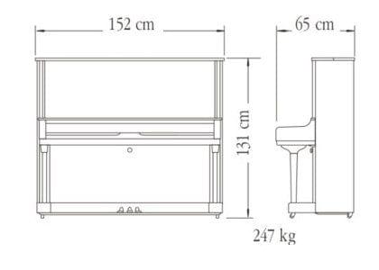 Contorno medidas piano vertical YAMAHA modelo YUS3