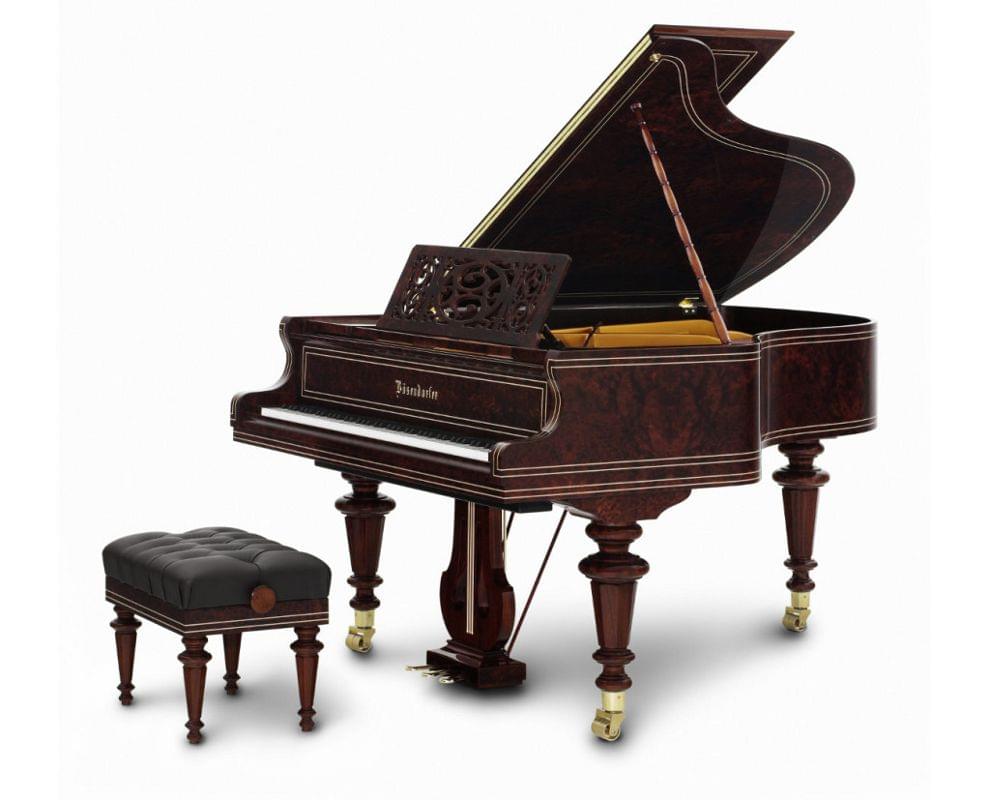 Piano de cola BÖSENDORFER Grand Liszt Ultimate Edition con banqueta acabados madera sequoia, vavona polyester