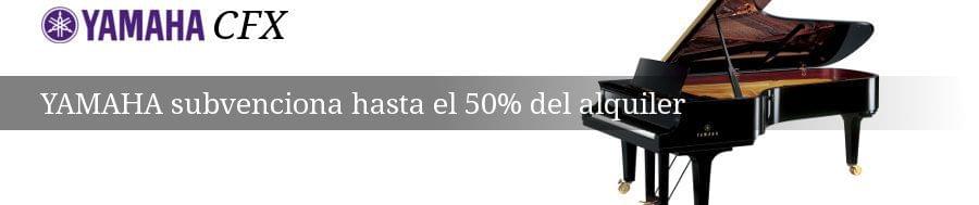 Promocional del patrocinio conciertos de YAMAHA, subvención en el alquiler de pianos de hasta el 50%