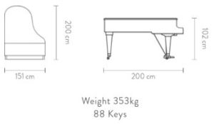 Imagen del contorno piano de cola BÖSENDORFER Grand 200