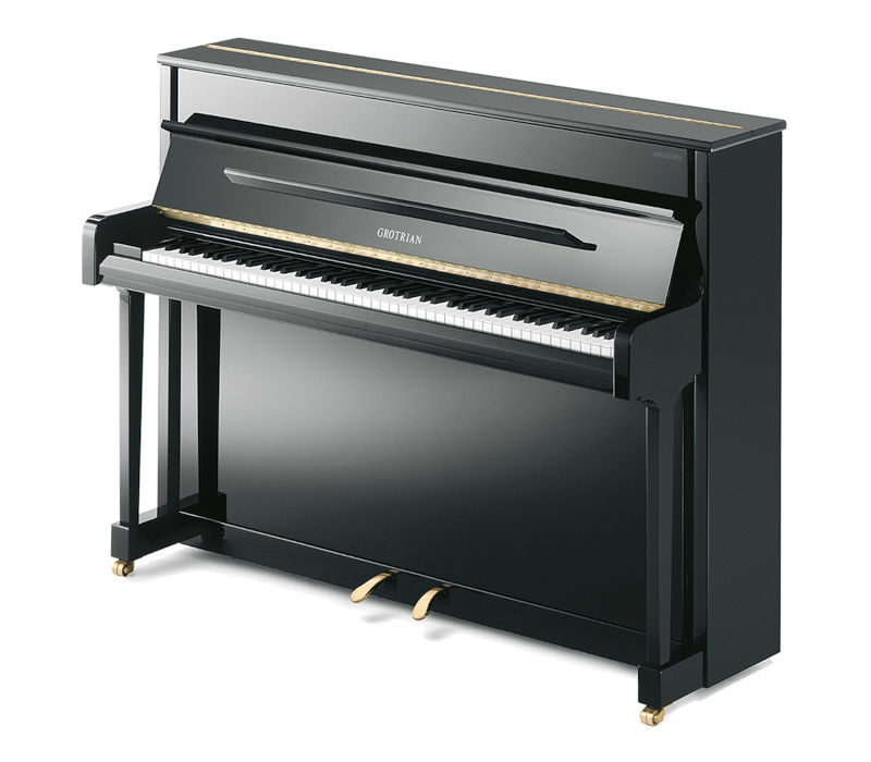 Piano vertical GROTRIAN G-118 negro pulido