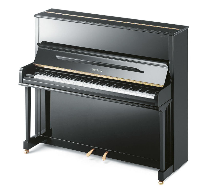 Piano vertical GROTRIAN G-124 negro pulido