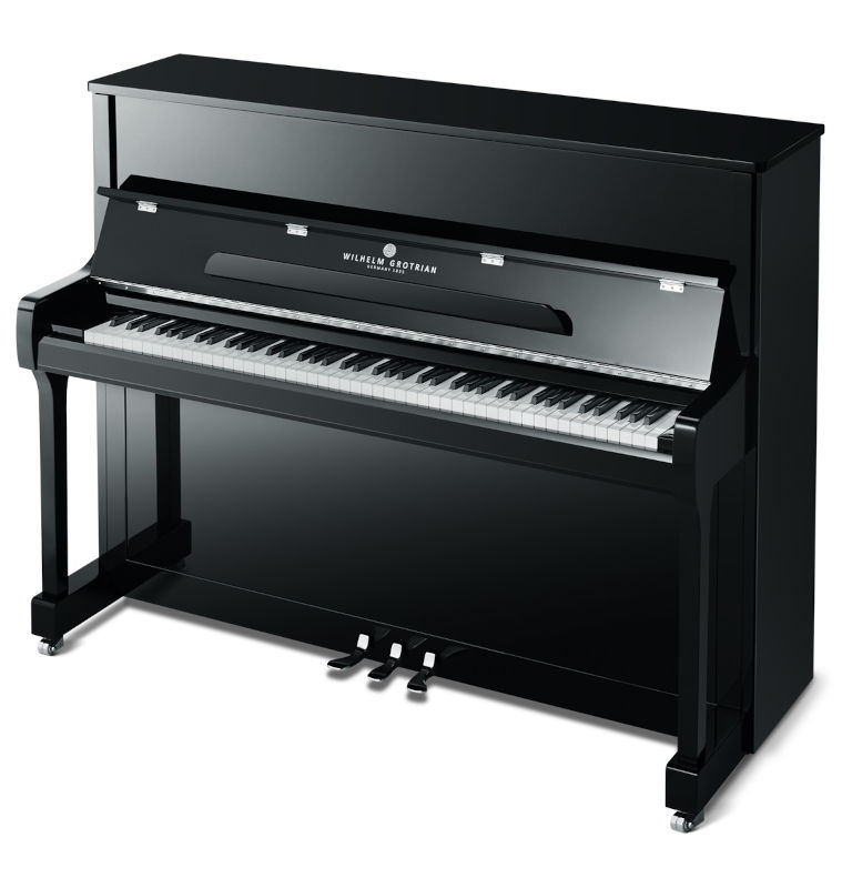 Piano vertical WILHELM-GROTRIAN WGS 120 negro pulido